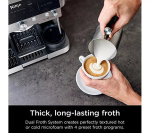Ninja ES601UK Luxe Café Premier Series Espresso Coffee Machine | Black/Stainless Steel