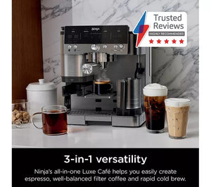 Ninja ES601UK Luxe Café Premier Series Espresso Coffee Machine | Black/Stainless Steel
