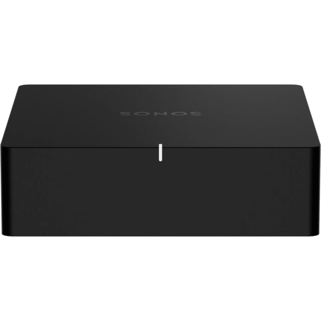 Sonos Port Network Audio Streamer Black front on view against a white background.