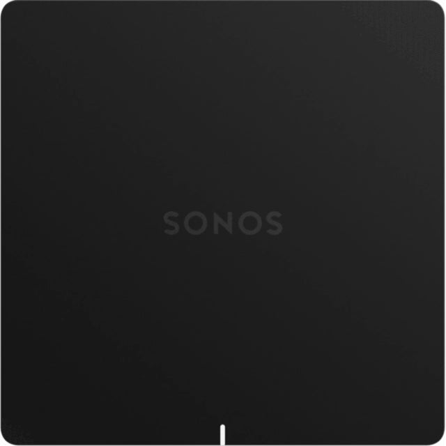 Sonos Port Network Audio Streamer Black top down view with a visible Sonos logo.