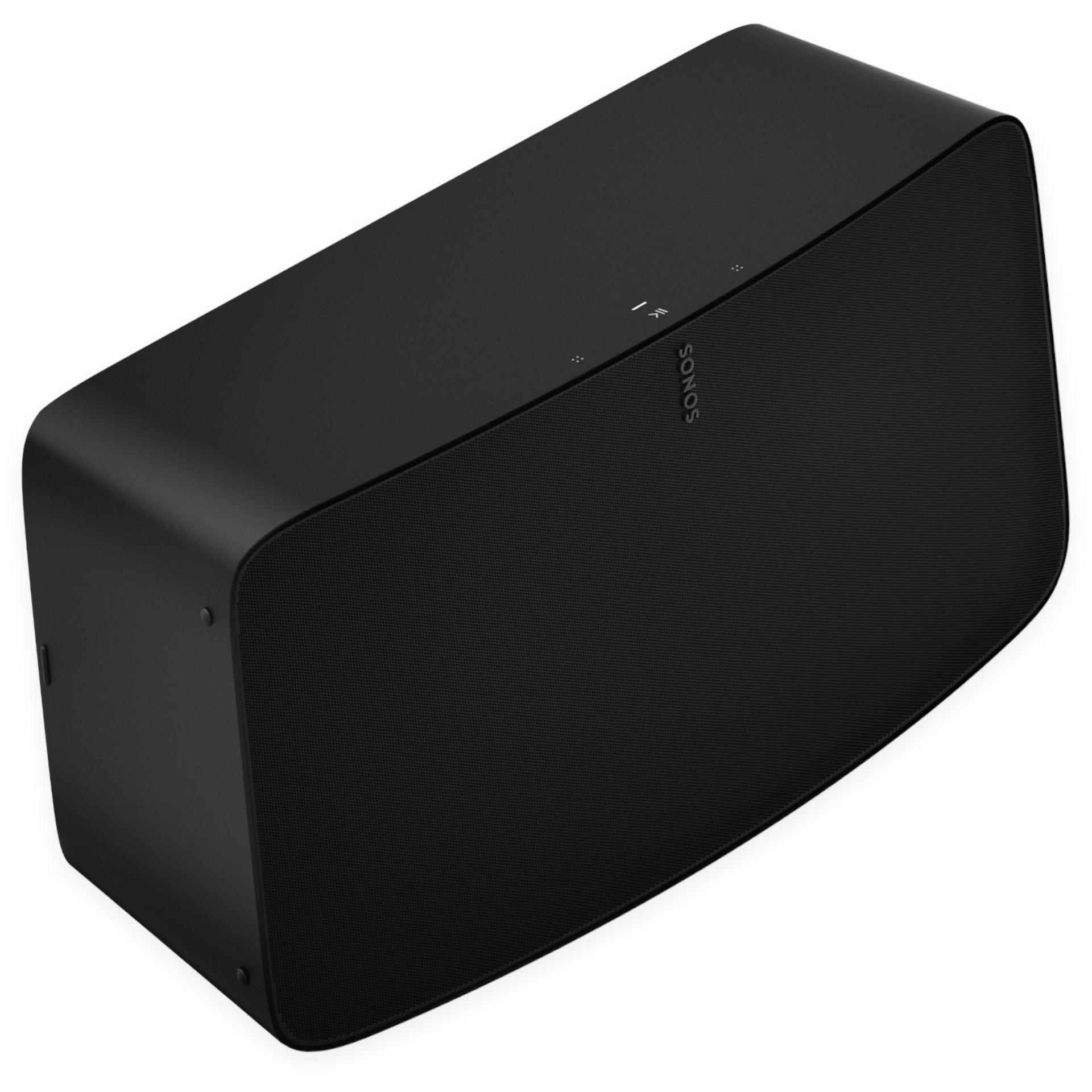 Sonos Five Premium Speaker Black top down front angle view against a white background.