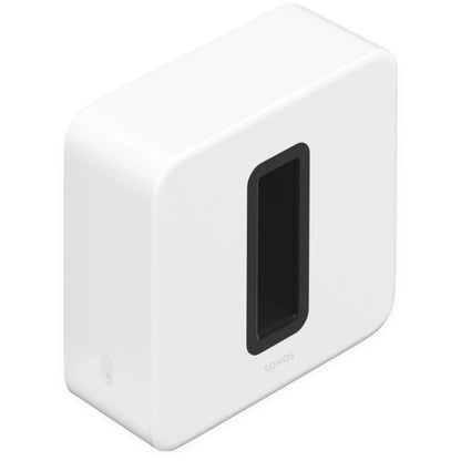 Sonos Sub (Gen 3) Subwoofer White front angle top down view against a white background.