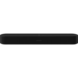 Sonos Beam (Gen 2) Soundbar Black front facing view against a white background.