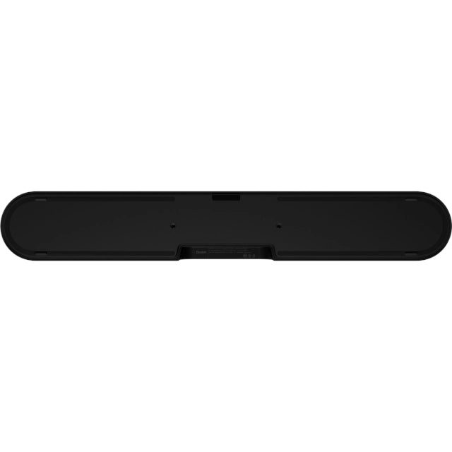 Sonos Beam (Gen 2) Soundbar Black top down view of the bottom of the device against a white background.