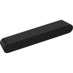 Sonos Ray Soundbar Black front angled top down view against a white background.