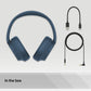 Sony WH-CH720NL Noise Cancelling Wireless Bluetooth Headphones - Up to 35 hours battery life and Quick Charge - Blue