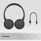 Sony WH-CH520B Wireless Bluetooth Headphones - up to 50 Hours Battery Life with Quick Charge, On-ear style - Black