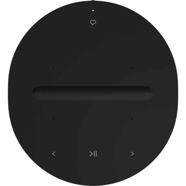 Sonos Era 100 Smart Speaker Black top down view of touch controls against a white background.