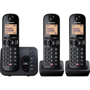 Panasonic KX-TGC263EB Digital Cordless Phone with Answering Machine - Three Handsets