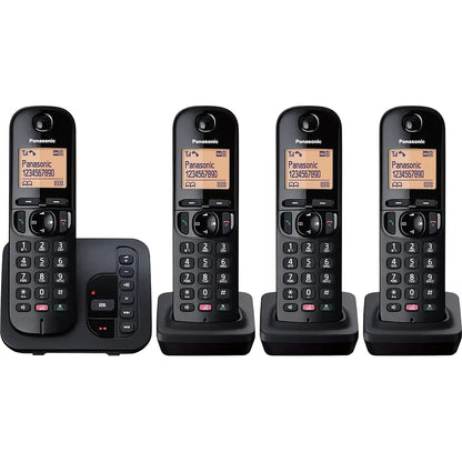 Panasonic KX-TGC264EB Digital Cordless Phone with Answering Machine - Four Handsets