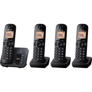 Panasonic KX-TGC264EB Digital Cordless Phone with Answering Machine - Four Handsets