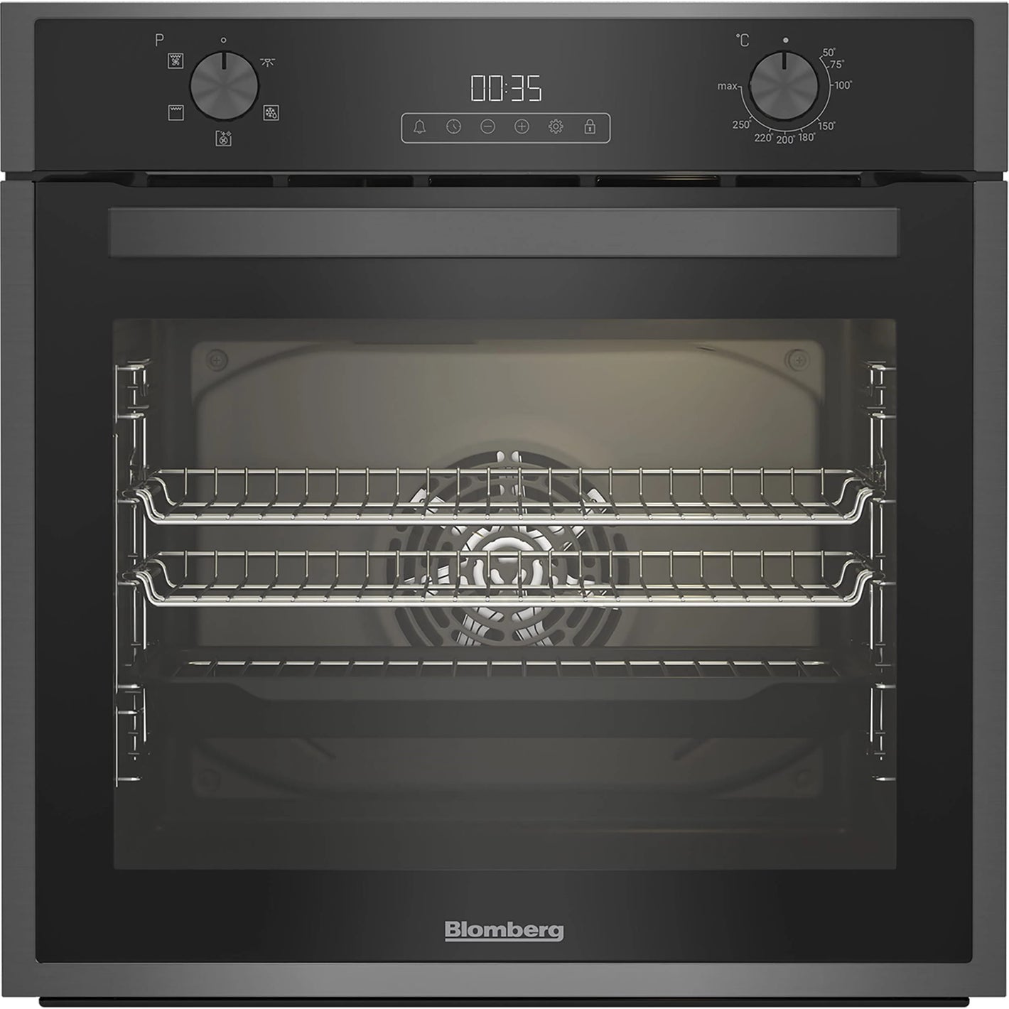 Blomberg ROEN9202DX 59.4cm Built In Electric Single Oven - Dark Steel