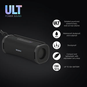 Sony ULT FIELD 1 - Wireless Bluetooth Portable Speaker with ULT POWER SOUND, Powerful Bass, IP67, Waterproof, Dustproof, Shockproof, 12hr Battery, Clear Call Quality, Outdoor, Travel