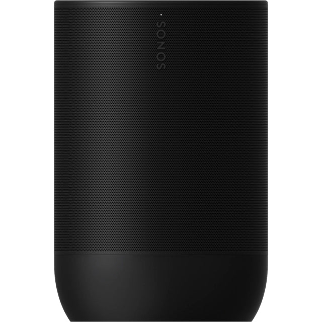 Sonos Move 2 Portable Speaker Black front on view against a white background.