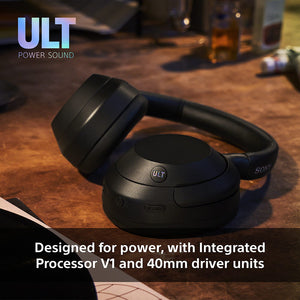 Sony WH-ULT900NB - ULT WEAR - Bluetooth Enabled Headphones with ULT POWER SOUND, Ultimate Deep Bass, Noise Cancelling, Clear Call Quality, Up to 30hr Battery Life, IOS & Android - Black