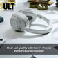 Sony ULT WEAR - Wireless Bluetooth Headphones with ULT POWER SOUND, Ultimate Deep Bass, Noise Cancelling, Clear Call Quality, Up to 30hr Battery Life, IOS & Android