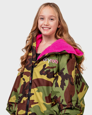 dryrobe Advance - Kids 10-13 - Long Sleeve V3 - Camo Pink