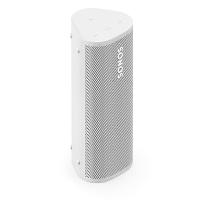 Sonos Roam 2 Portable Speaker White front angled top down view against a white background.