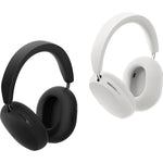 Two Sonos Ace Headphones Black and White next to each front angled view against a white background.