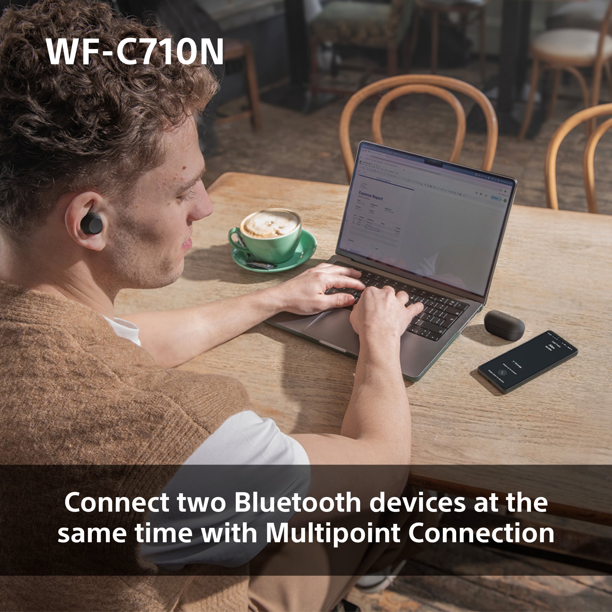 Sony WF-C710 Truly Wireless Noise Cancelling Earbuds, Lightweight Head