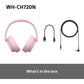 Sony WH-CH720NP Noise Cancelling Wireless Bluetooth Headphones - Up to 35 hours battery life and Quick Charge - Pink