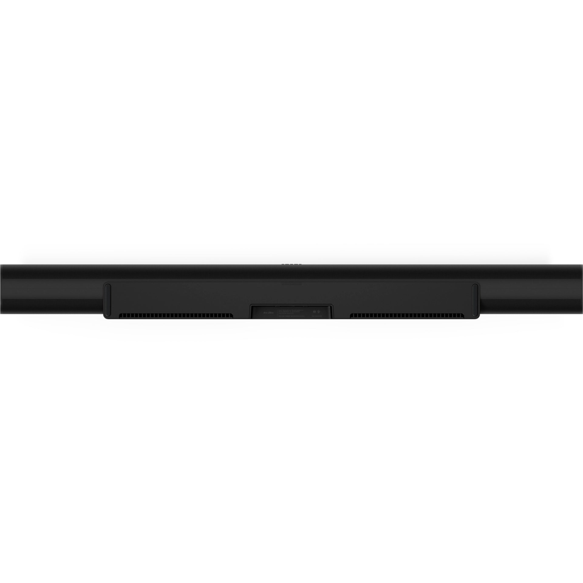 Sonos Arc Ultra Soundbar Black top down view of the bottom of the device against a white background.