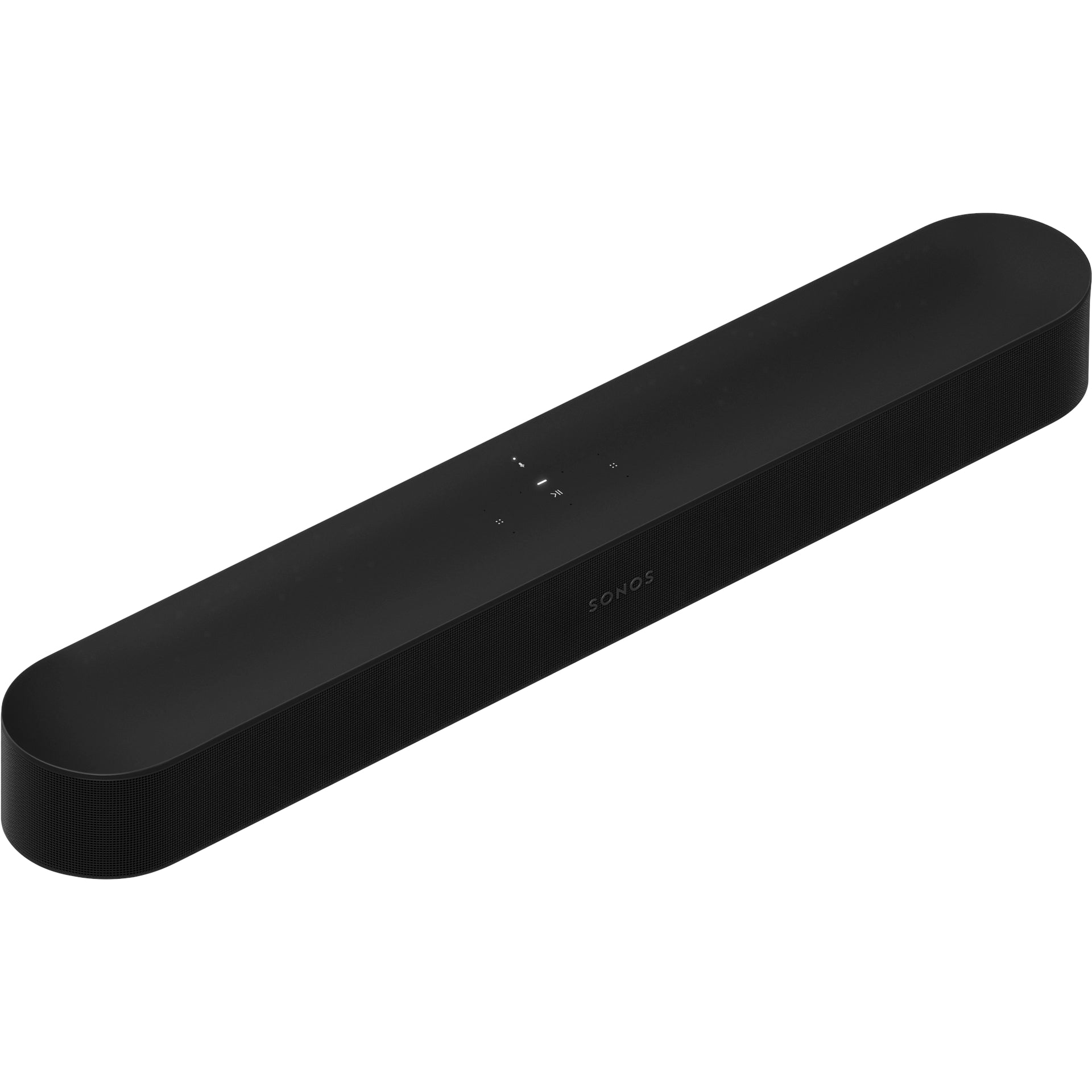 Sonos Beam (Gen 2) Soundbar Black front angle top down view against a white background.