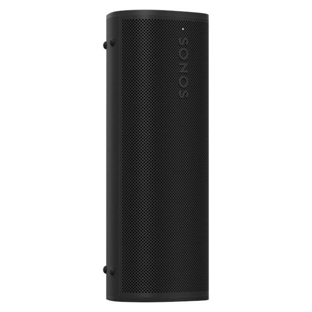 Sonos Roam 2 Portable Speaker Black front on angled view against a white background.