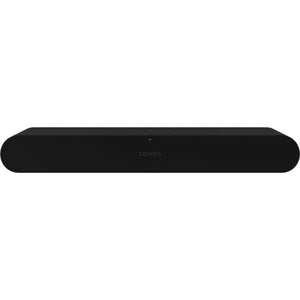 Sonos Ray Soundbar Black front on view against a white background.