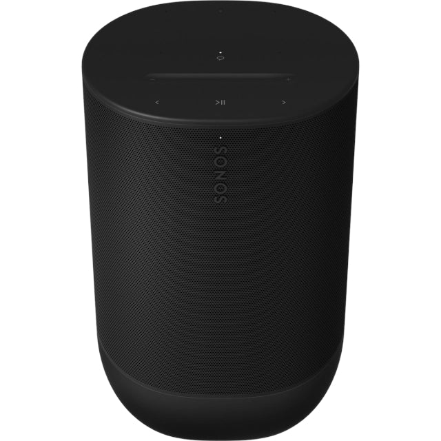 Sonos Move 2 Portable Speaker Black front on top down view against a white background.