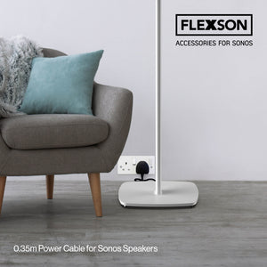 Flexson 0.35m Power Cable for Era 100 & Era 300, Ray, Arc, Sub (Gen 3), Sub Mini, Amp, Beam, Playbase, Play:5 (Gen 2) | Single - White