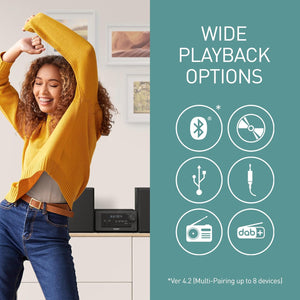 Panasonic SC-PM702EB-K Neat Micro System with CD, Radio and Bluetooth® - Black