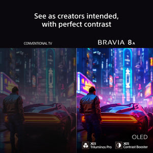 Sony BRAVIA 8A OLED 4K HDR Google Smart TV, Gaming Features for PlayStation 5 and IMAX Enhanced, Dolby Vision Atmos, Google Cast, Apple AirPlay, 120Hz