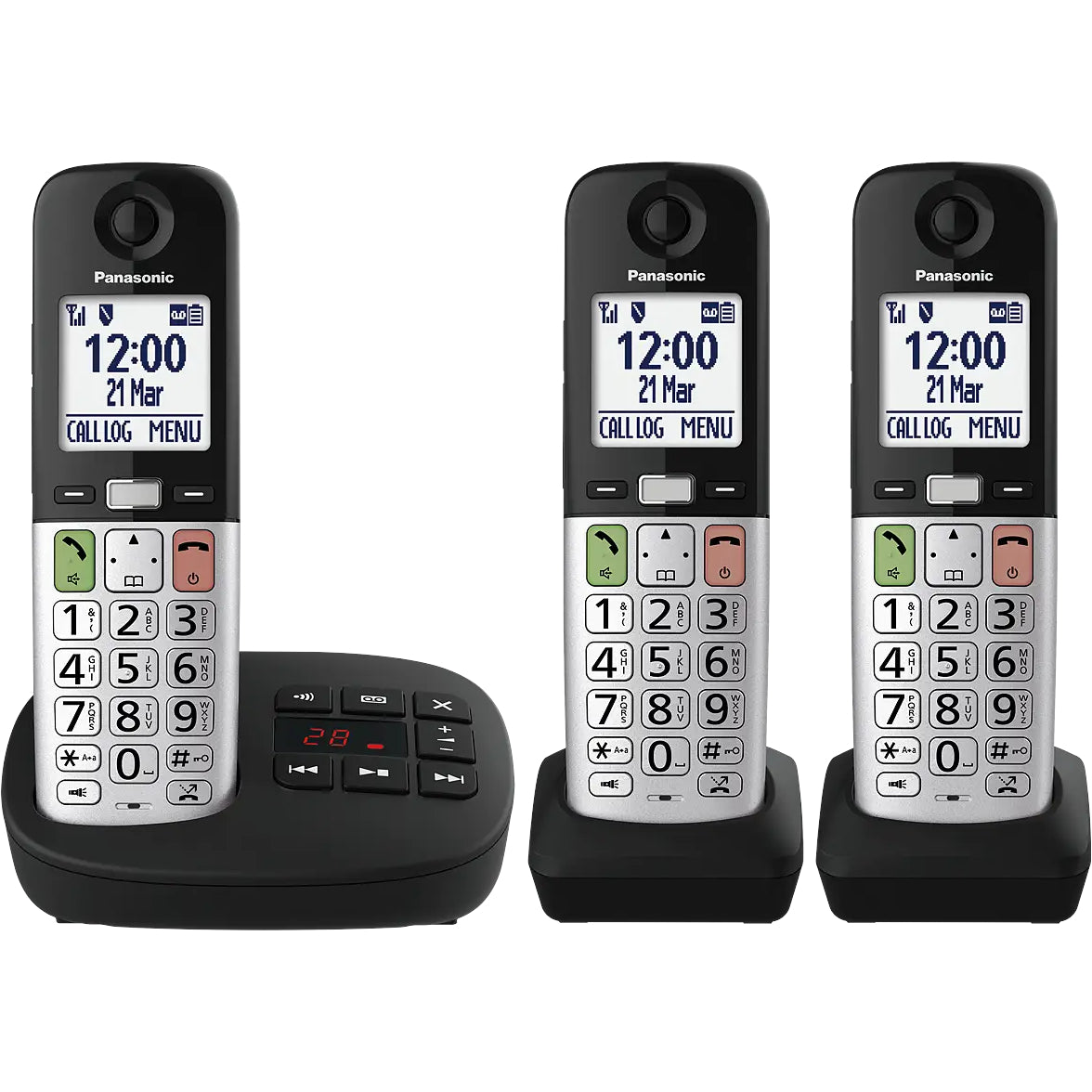 Panasonic KX-TGU433EB Digital Cordless Answering System - Three Handsets