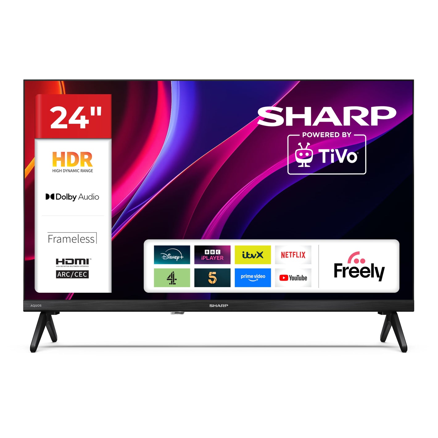 Sharp 1T-C24HE2245KB 24" HDR HD Smart TV