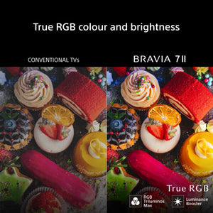 Sony BRAVIA 7 Ⅱ True RGB 55 Inch TV, 4K Smart TV (Google TV), RGB LED, XR Processor with AI Technology,  120hz Television with Dolby Vision/Atmos, PS5 compatibility, 55XR75M2, 2026 Model