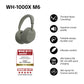 Sony WH-1000XM6G Flagship Noise Cancelling Over-Ear Wireless Bluetooth Headphones, Signature Hi-Res Sound, Ultimate Comfort, Foldable Design, Durable Case, 30 HR Battery, iOS & Android - Olive Gray