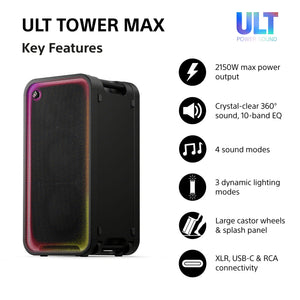 * PRE-ORDER * Sony SRSULT3000 ULT TOWER MAX Large Bluetooth Party Speaker - Black