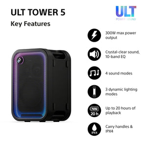 Sony SRSULT500 ULT Tower 5 Wireless Bluetooth Party Speaker - Black