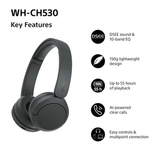Sony WH-CH530B Wireless Bluetooth Headphones - Black