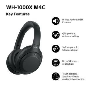 Sony WH-1000XM4CB Noise Cancelling Wireless Over Ear Headphones - Black