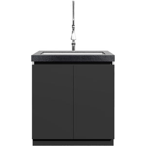 Whistler Grills Fairford 1 Modular Outdoor Kitchen, 5 Burner BBQ with Rotisserie, Sink, Storage and Double Door Fridge - Black