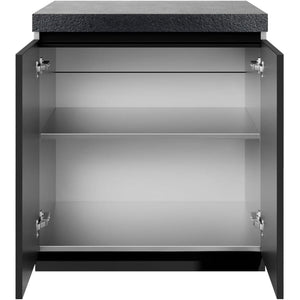 Whistler Grills Fairford 7 Modular Outdoor Kitchen, 5 Burner BBQ with Rotisserie, Sink, Storage and Double Door Fridge - Black