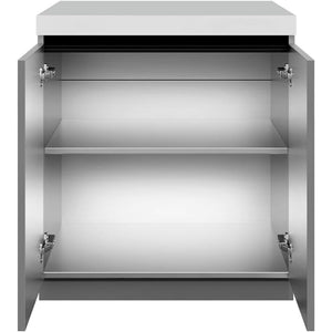 Whistler Grills Fairford 7 Modular Outdoor Kitchen, 5 Burner BBQ with Rotisserie, Sink, Storage and Double Door Fridge - Grey