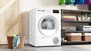 Bosch WTH85225GB 8kg Heat Pump Tumble Dryer | LED Display | White with White Door