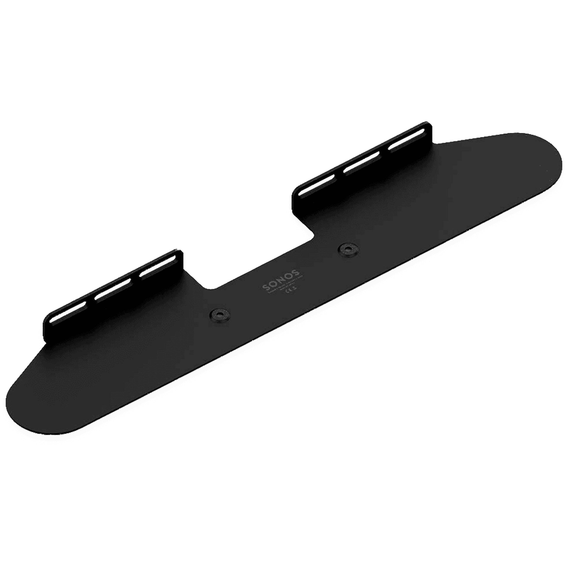 Sonos Beam Wall Mount Black front facing top down angle against a white background.