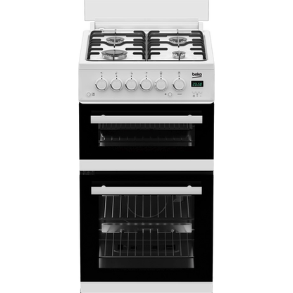 Beko EDG507W 50cm Twin Cavity Gas Cooker with Gas Hob