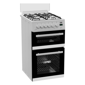 Beko EDG507W 50cm Twin Cavity Gas Cooker with Gas Hob