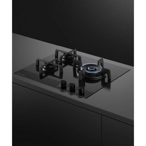 Fisher & Paykel CG603DLPGB4 60cm 3 Burner LPG Gas Hob - Black Glass