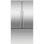 Stainless steel refrigerator on a white background